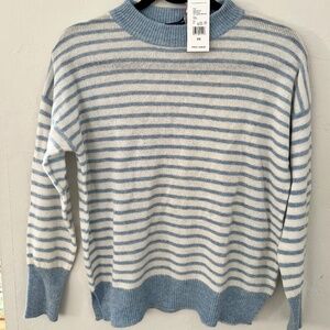 NWT Vineyard Vines 100% Cashmere Blue Striped Crewneck Sweater